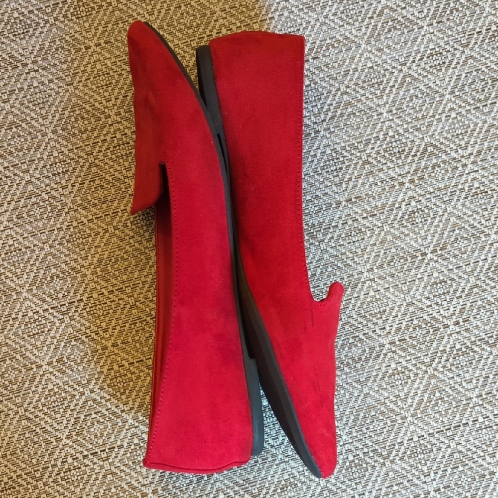 Madden Girl Red Pointed Toe Slip-On Flats - Picture 2 of 5